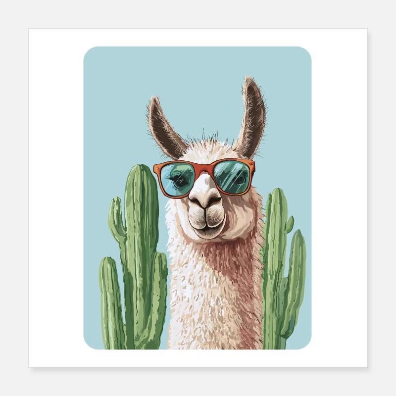 Lama Poster 40x40 cm