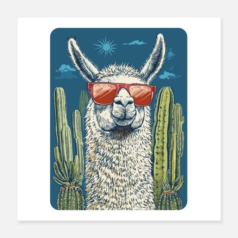 Lama Poster 40x40 cm