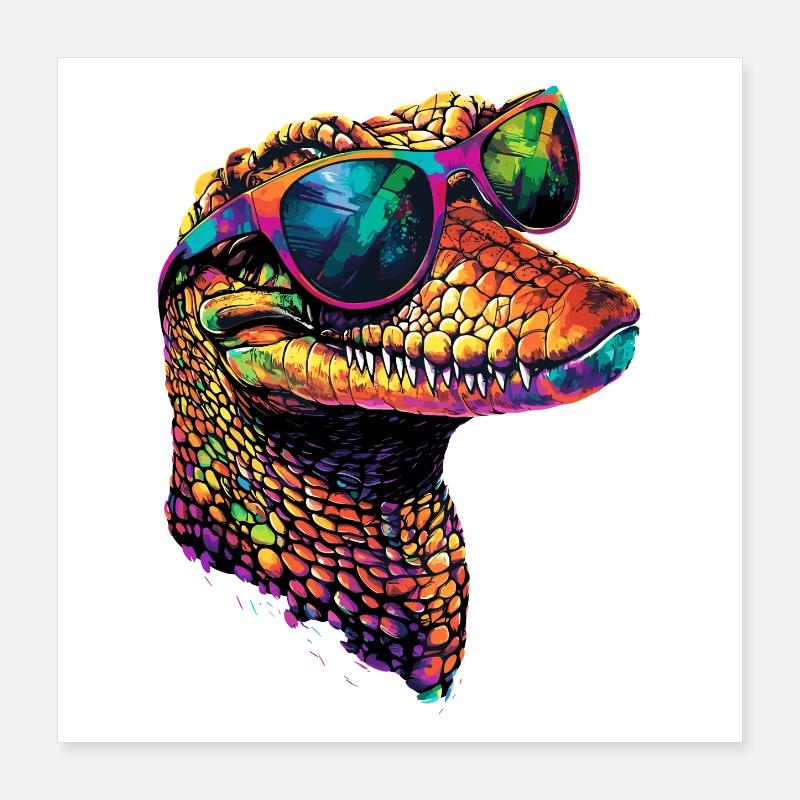 Caïman Crocodile Alligator Reptiles Crocodile Caïmans Poster 40 x 40 cm