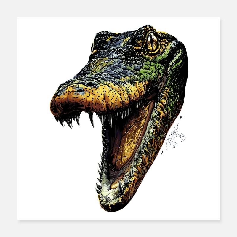 Kaiman Krokodil Alligator Reptilien Kroko Kaimane Poster 40x40 cm