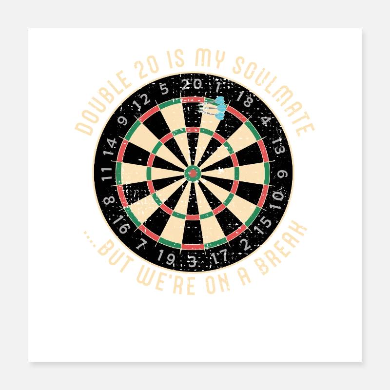 Double 20 Breakup Dartscheibe Poster 40x40 cm