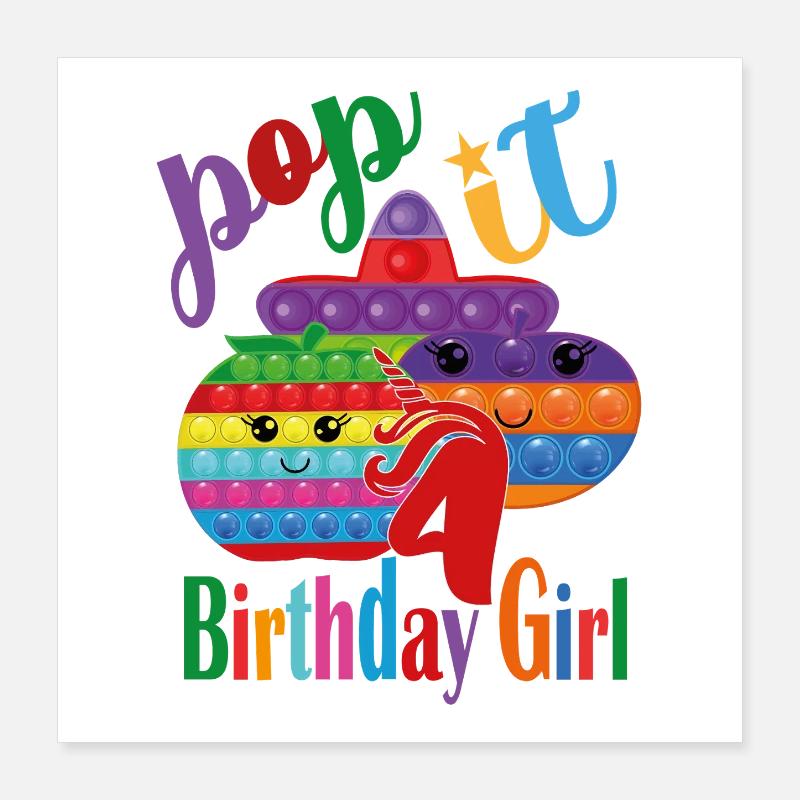 pop it Geburtstagskind 4 Poster 40x40 cm