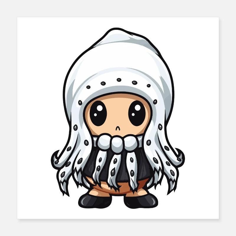 Octopus Winter Animal Baby Comic Poster 16" x 16" (40x40 cm)