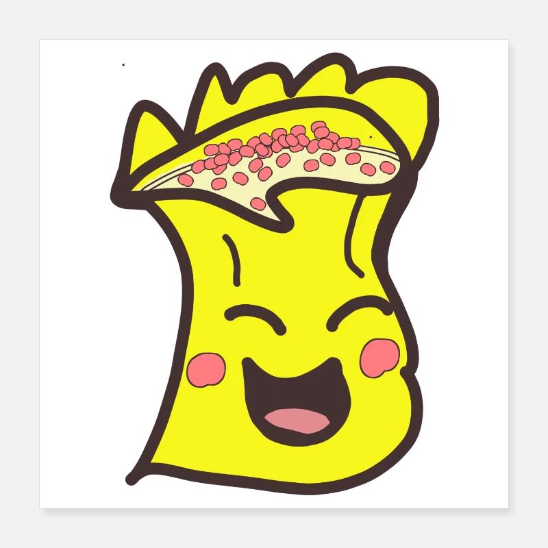 funny yellow dim sum Poster 16" x 16" (40x40 cm)