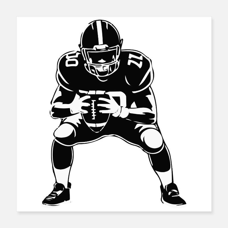 Monochrome Gridiron-Haltung Poster 40x40 cm