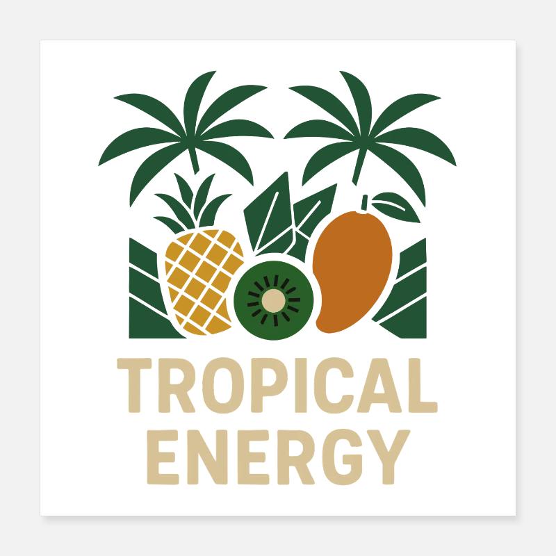 Tropical Energy – Summery Fruit Design Poster 16" x 16" (40x40 cm)