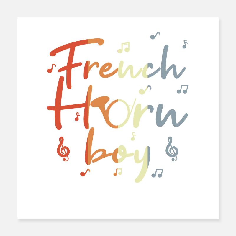 Waldhorn Junge Poster 40x40 cm