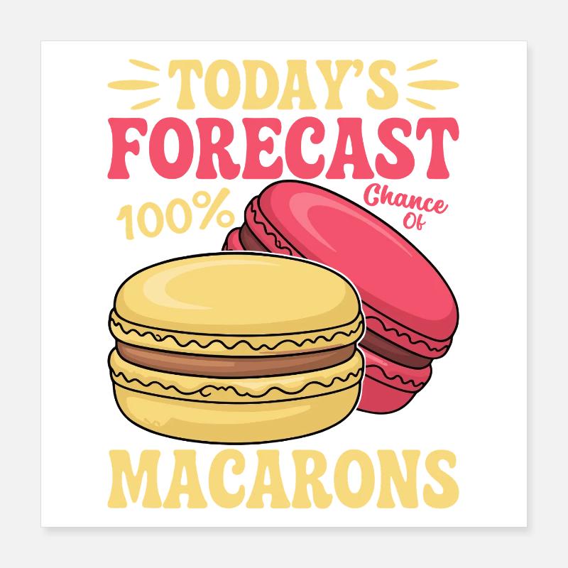 Macaron Desserts Français Poster 40 x 40 cm