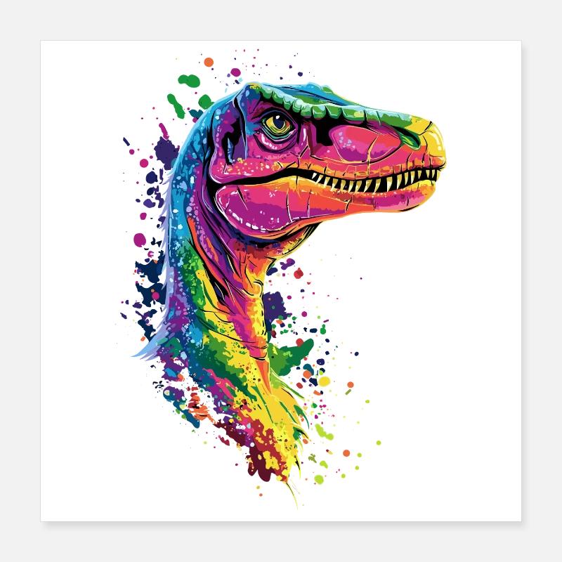 Raptor Velociraptor Dinosaur Dino Raptors Poster 16" x 16" (40x40 cm)