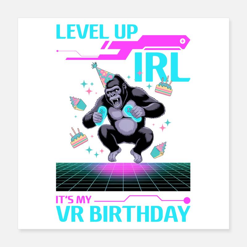 Anniversaire Gamer VR Poster 40 x 40 cm