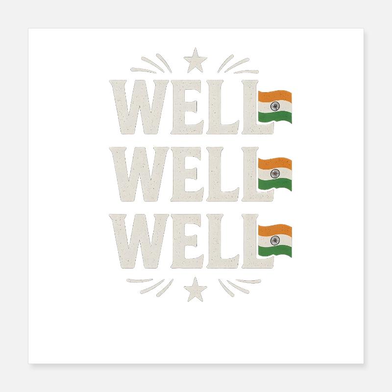 Eh bien, l’Inde, l’Inde drôle, l’Inde, Mème, l’Inde Poster 40 x 40 cm