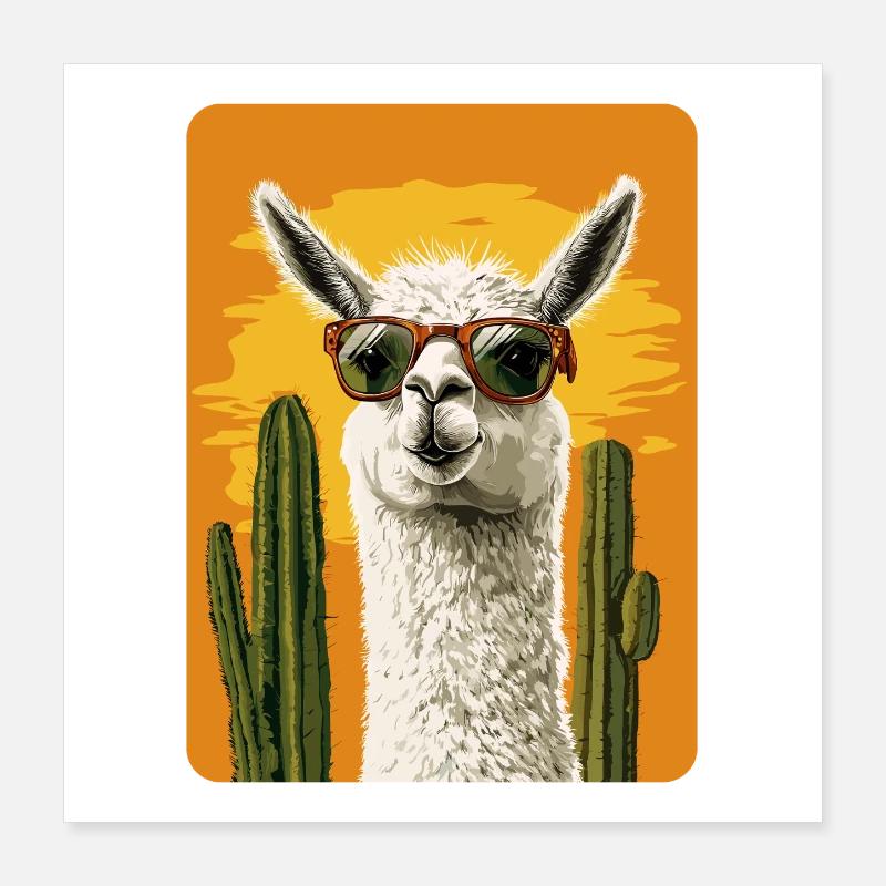 lama Poster 40 x 40 cm
