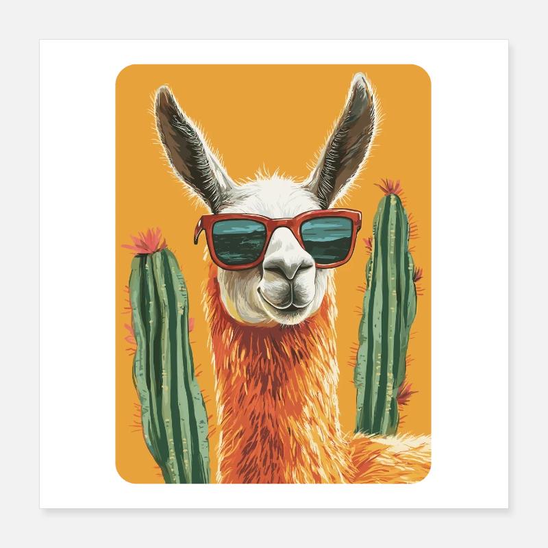 Lama Poster 40x40 cm