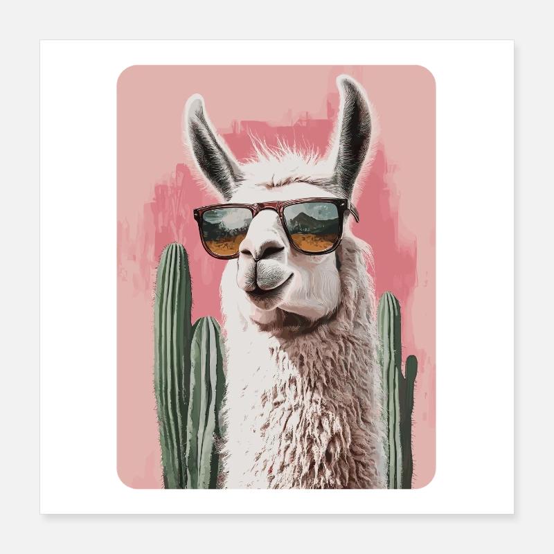 lama Poster 40 x 40 cm