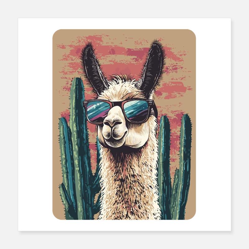 Lama Poster 40x40 cm