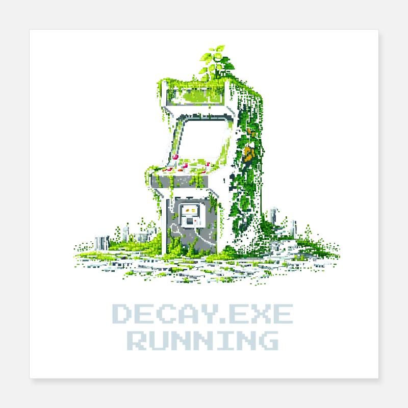 Verfall.exe course à pied | Dystopie d’arcade rétro Poster 40 x 40 cm