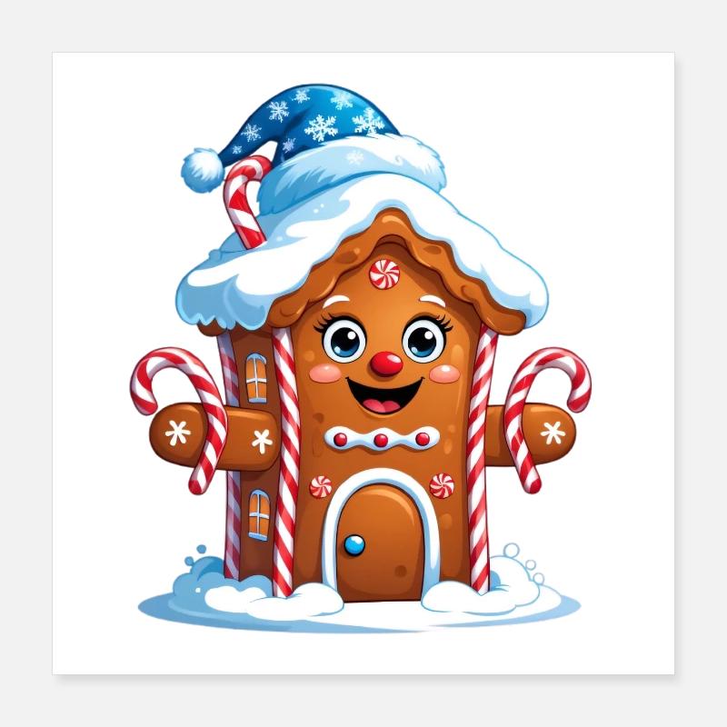 Gingerbread Festhaus Fröhlich Poster 16" x 16" (40x40 cm)