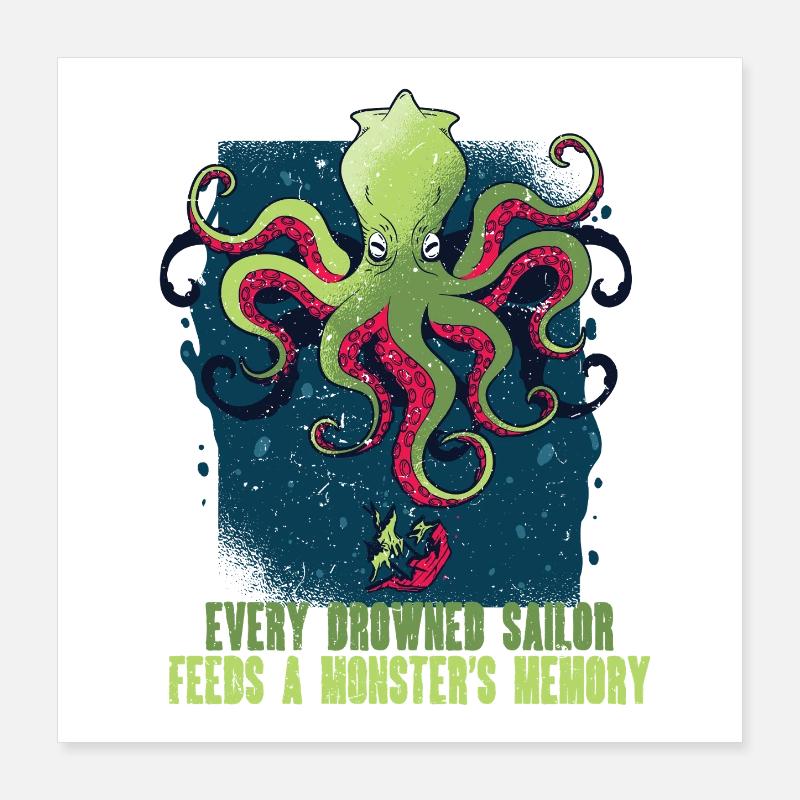 Kraken Mythological Creatures Poster 16" x 16" (40x40 cm)