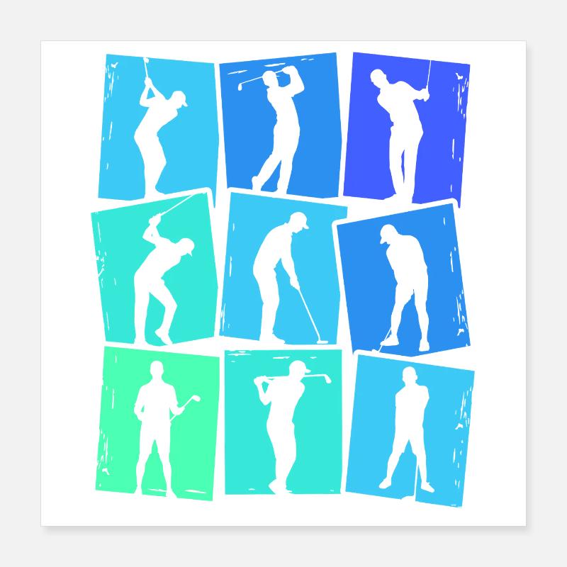 Golf Golfeurs Golfeurs Enfants Hommes Garçons Poster 40 x 40 cm