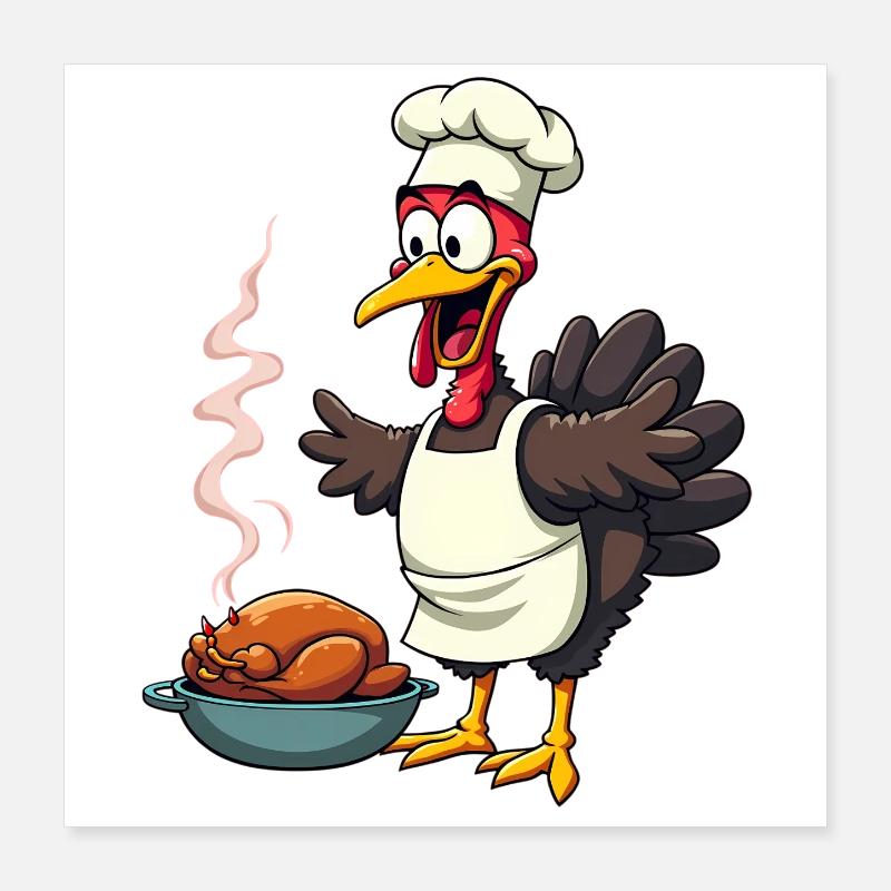Thanksgiving Truthahn Koch Poster 40x40 cm