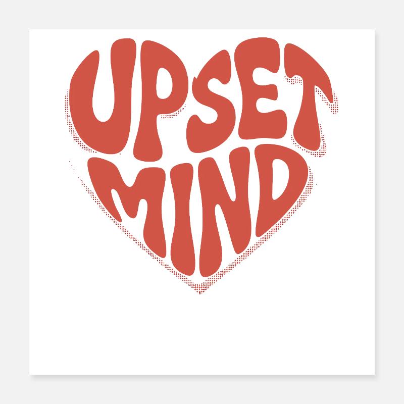Upset Mind – Retro Herz Design Poster 40 x 40 cm