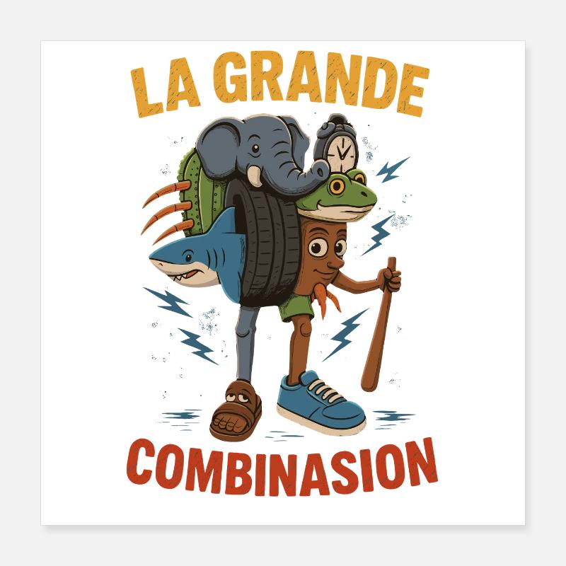 Combinasion La Grande Combination Italian Brainrot Poster 16" x 16" (40x40 cm)