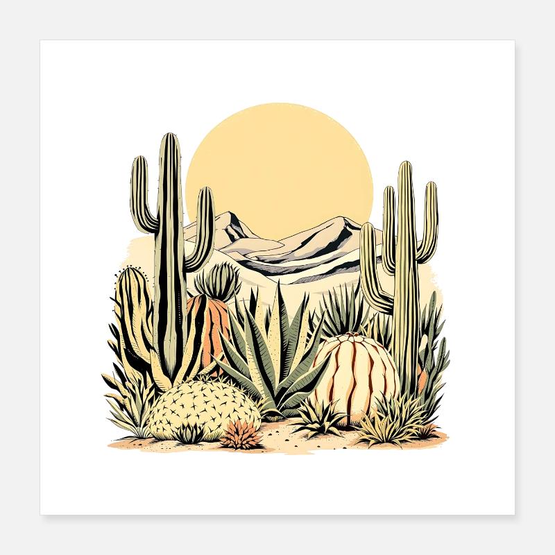Cactus Boho Nature Poster 40 x 40 cm