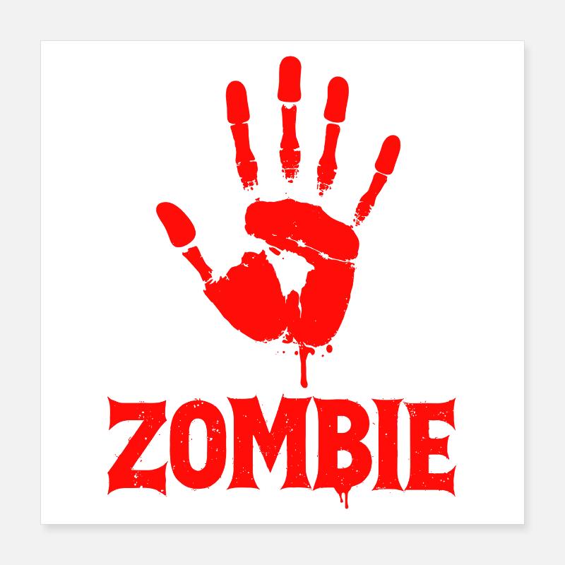 Zombie Hand Halloween Apokalypse Poster 40x40 cm