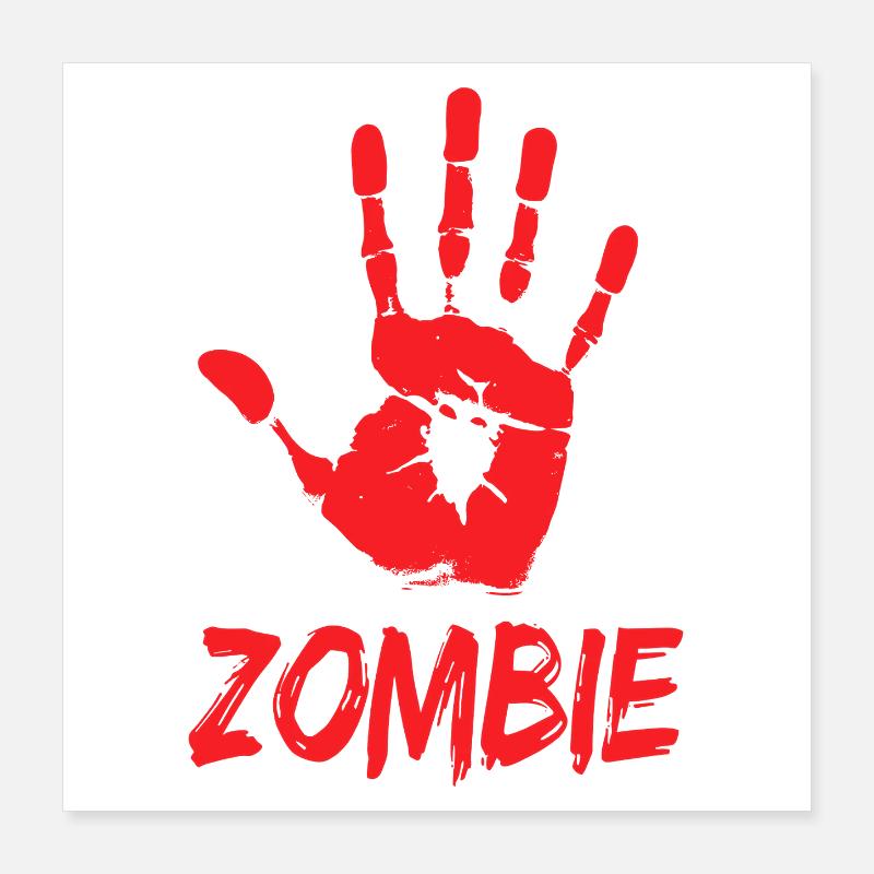 Zombie Hand Halloween Apocalypse Poster 16" x 16" (40x40 cm)