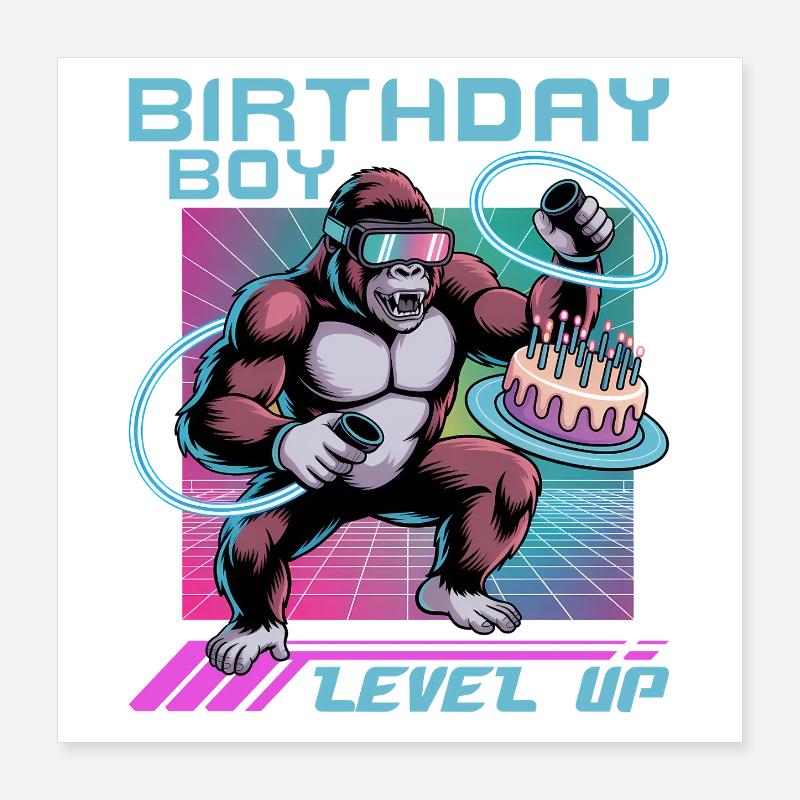 Birthday Gamer VR Poster 40x40 cm