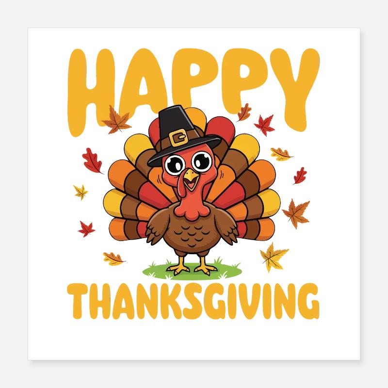 Frohes Thanksgiving Herbst Erntemischung Poster 40x40 cm