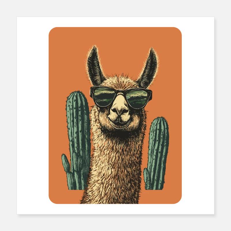 lama Poster 40 x 40 cm