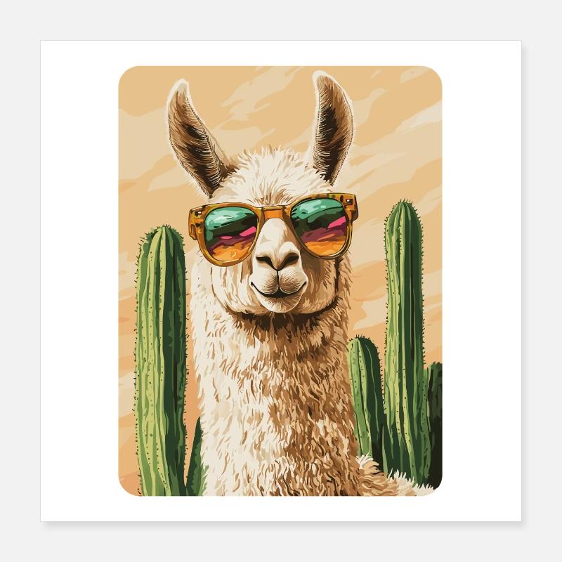 Lama Poster 40x40 cm
