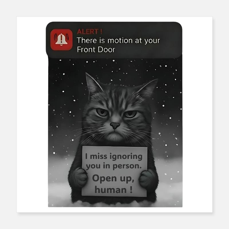 Cat a un message pour vous - Funnier Poster 40 x 40 cm