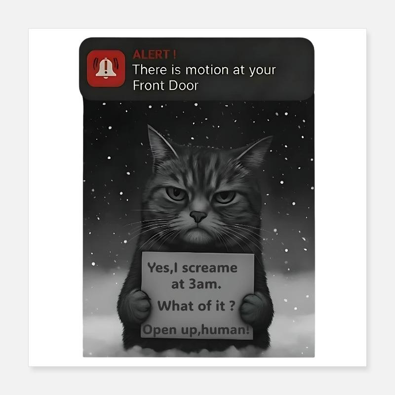 Cat has a message for you - Funnier Poster 16" x 16" (40x40 cm)