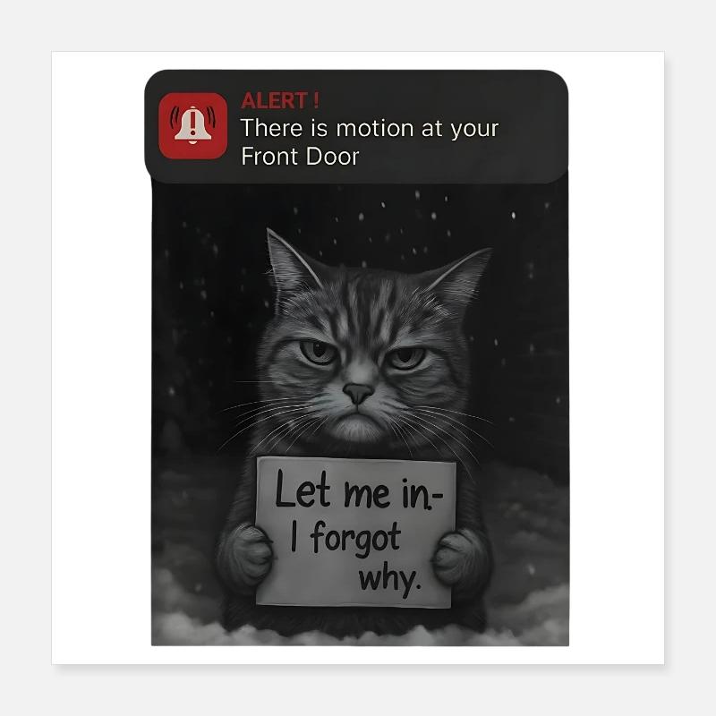 Cat a un message pour vous - Funnier Poster 40 x 40 cm