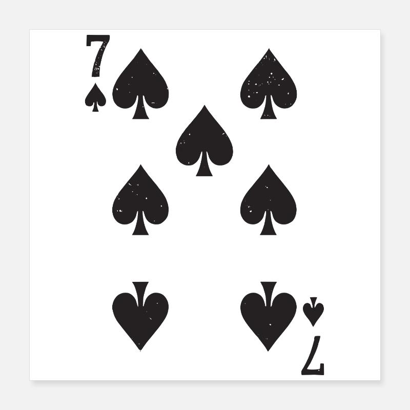 Seven Spades Hearts Pattern Spades Poster 16" x 16" (40x40 cm)