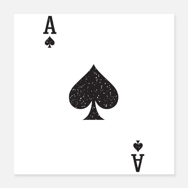 As de pique Impression minimale Poster 40 x 40 cm