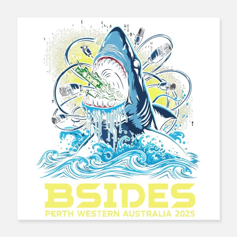 Shark Beat BSIDES Perth 2025 Poster 40x40 cm