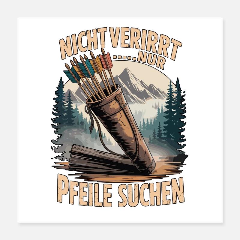 Archery design for archers and courses Poster 16" x 16" (40x40 cm)