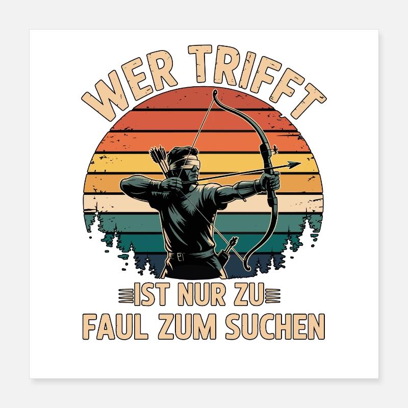 Conception de tir à l’arc pour les archers et les parcours Poster 40 x 40 cm