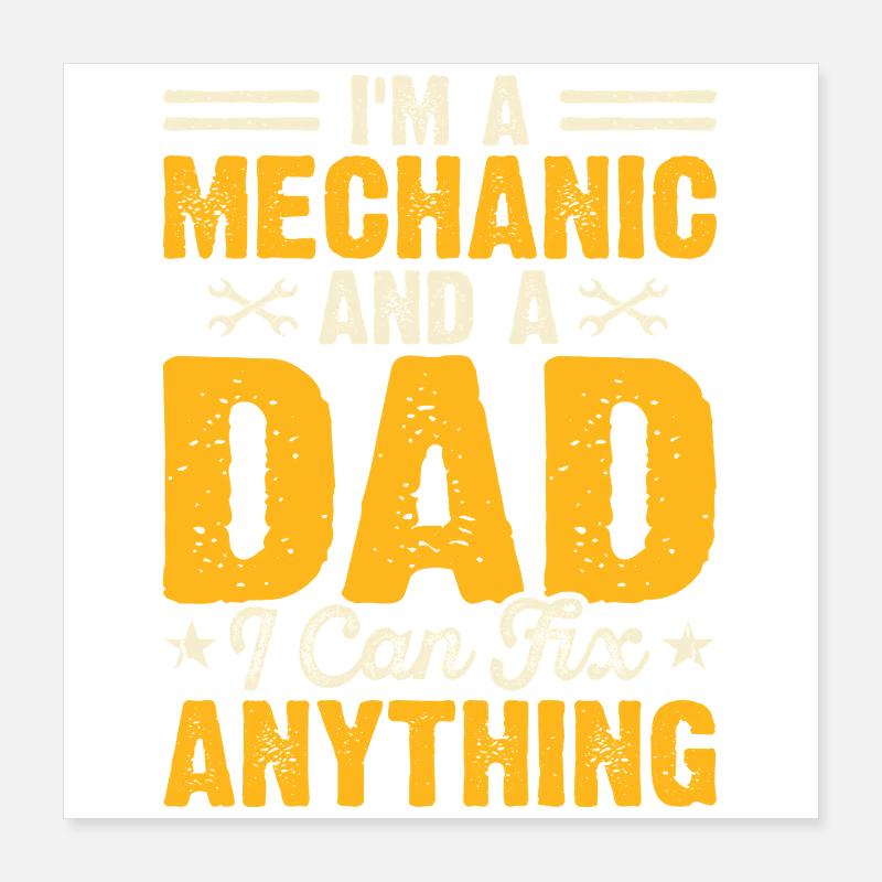 Mechanic Mechatronics Technician Handyman Gift Poster 16" x 16" (40x40 cm)