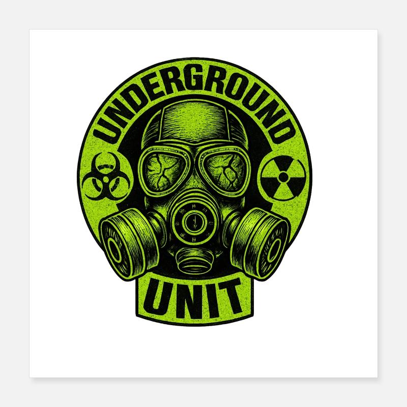 Underground Unit - Gas Mask Poster 16" x 16" (40x40 cm)