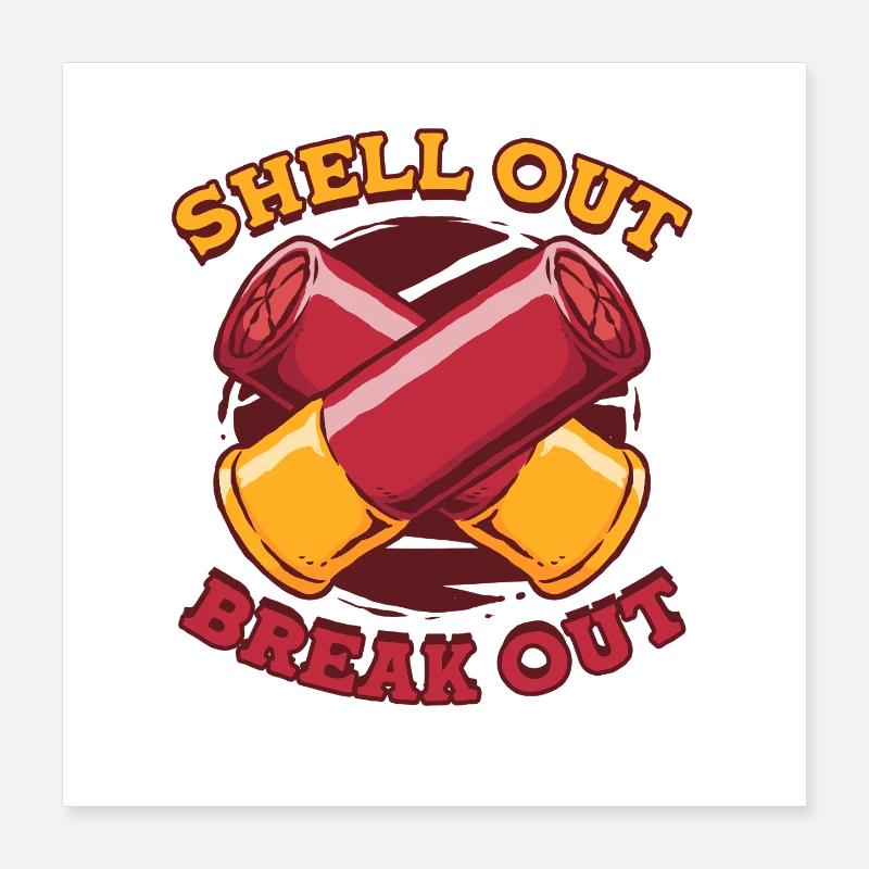 Clay Pigeon Shooting Shell Out Break Out Poster 16" x 16" (40x40 cm)