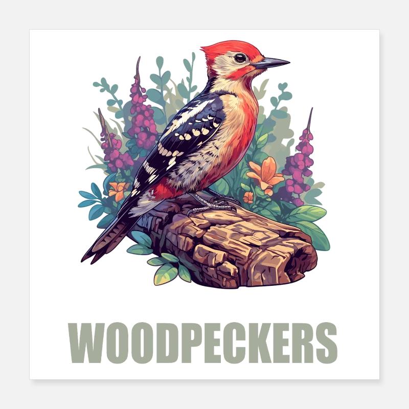 Spechte Specht Poster 40x40 cm