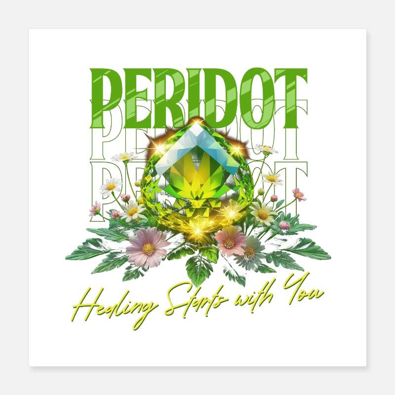 Pierre de naissance Péridot d’Août Poster 40 x 40 cm