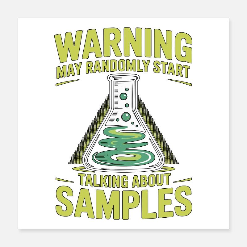 Lab Technician Warning May Randomly Medical Lab Poster 40x40 cm
