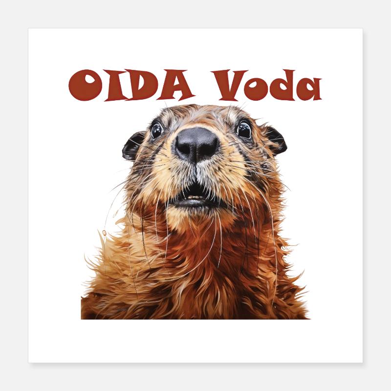 Oida Voda Création de marmotte Poster 40 x 40 cm