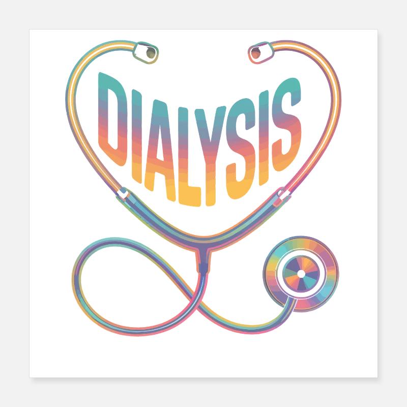 Rainbow Diagnostic Stethoscope Poster 16" x 16" (40x40 cm)