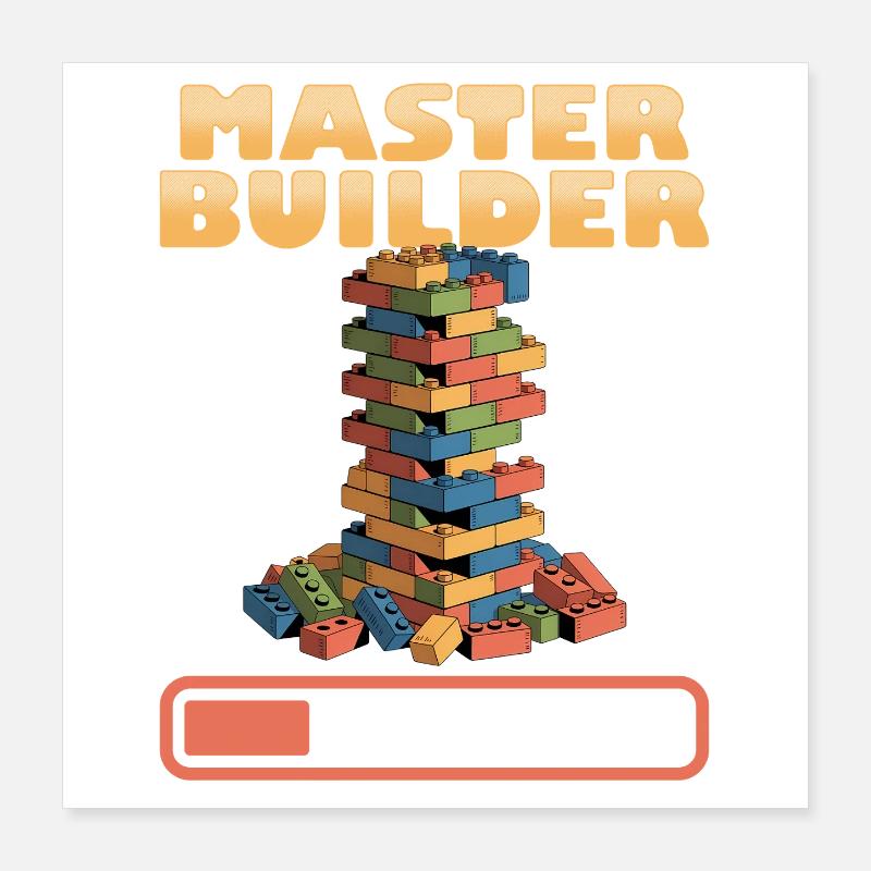 Building Blocks Kids Brick Builder Poster 16" x 16" (40x40 cm)